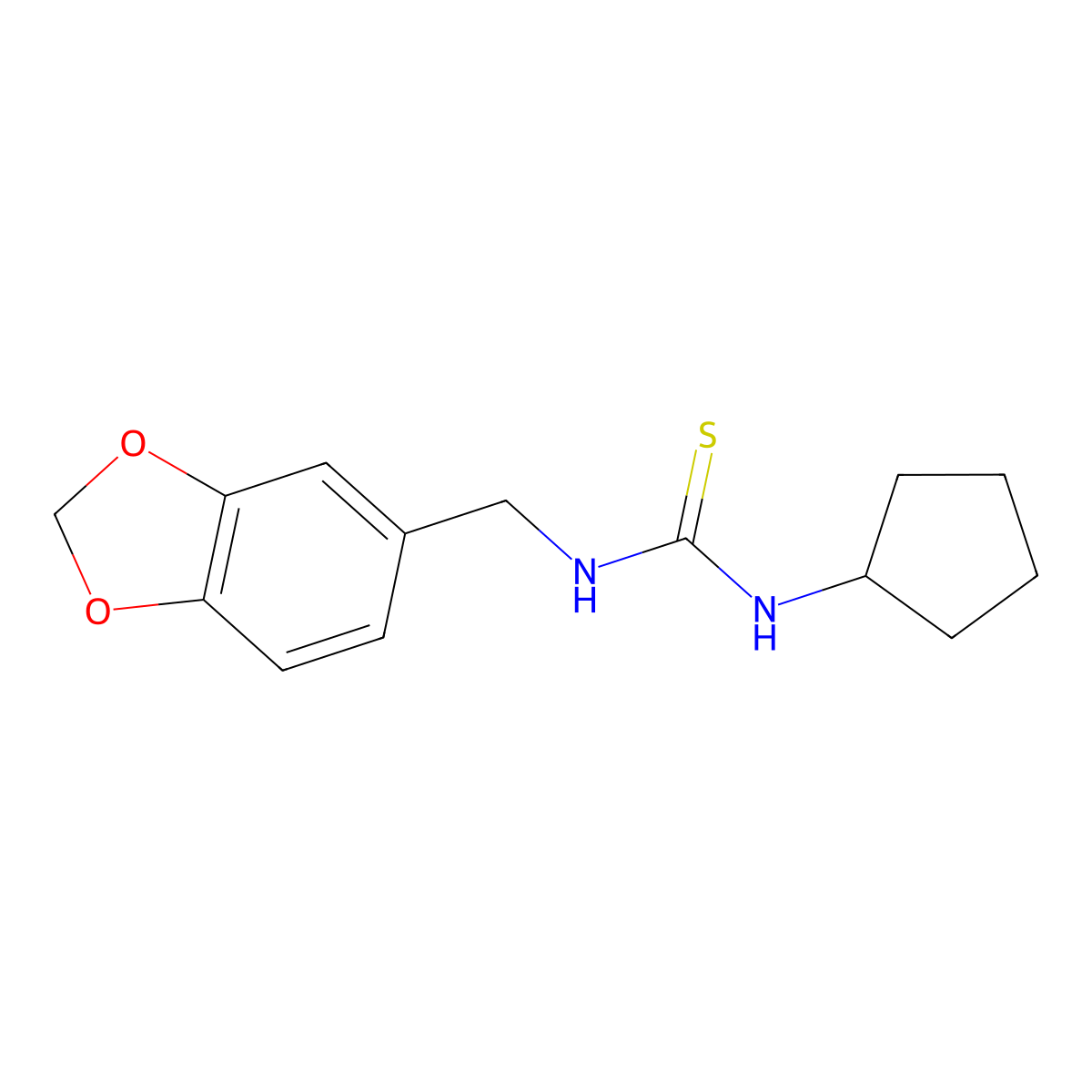 1-(1,3-Benzodioxol-5-ylmethyl)-3-cyclopentylthiourea molecular structure, CAS 627063-45-0