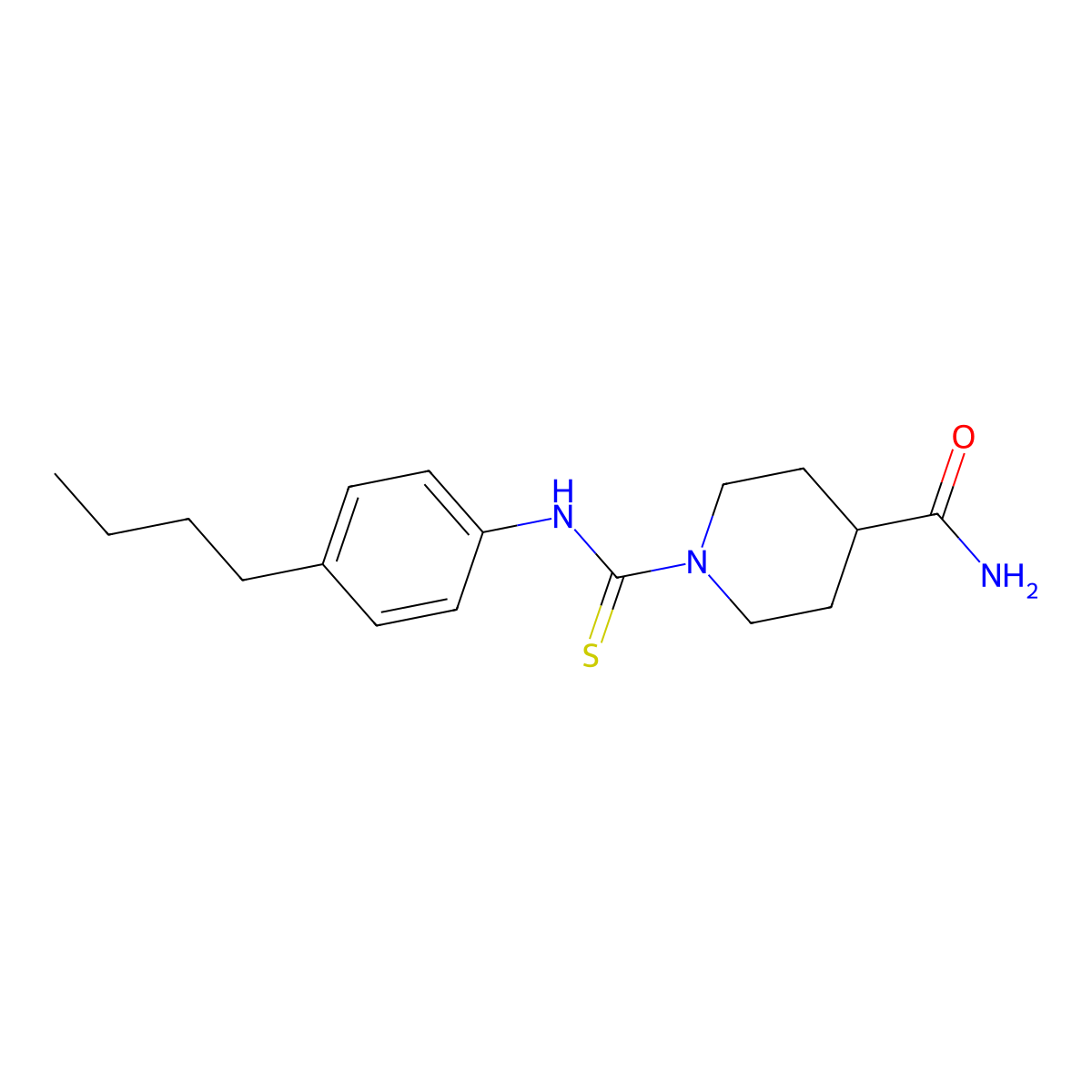 1-[(4-Butylphenyl)carbamothioyl]piperidine-4-carboxamide molecular structure, CAS 627063-47-2