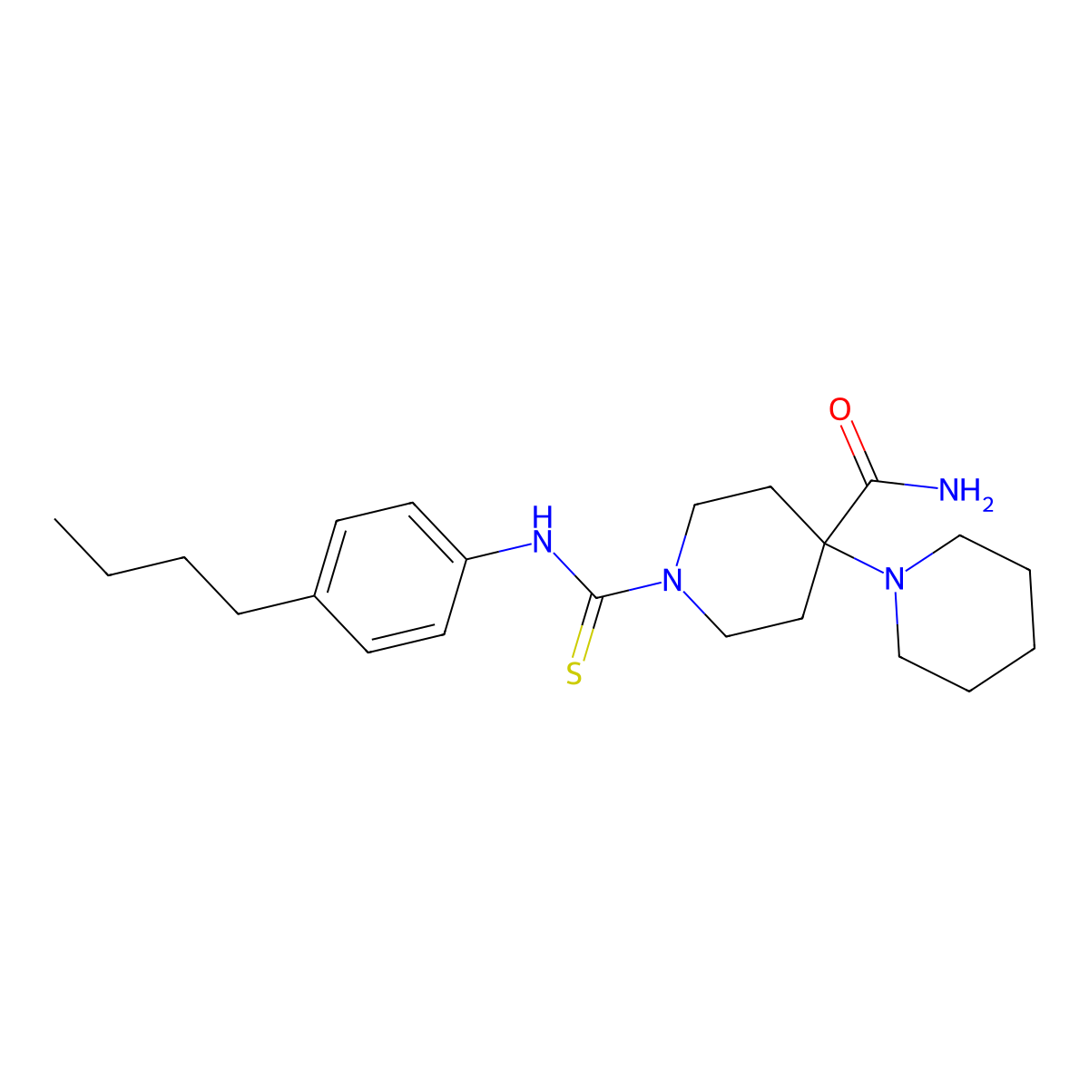 1-[(4-Butylphenyl)carbamothioyl]-4-piperidin-1-ylpiperidine-4-carboxamide molecular structure, CAS 627063-49-4