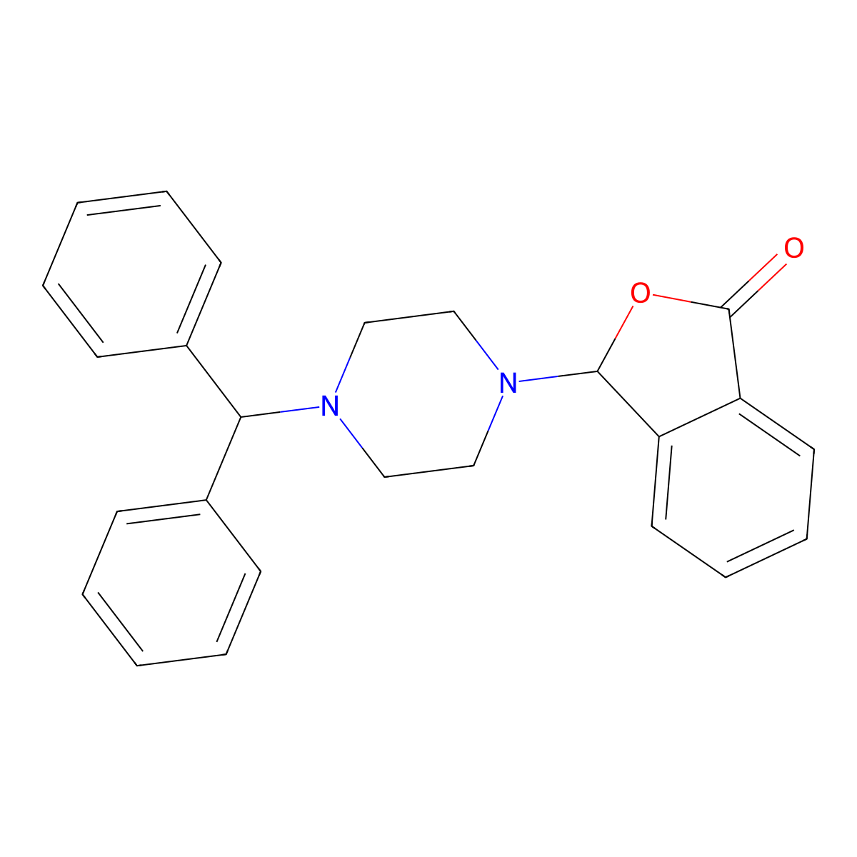 3-[4-(diphenylmethyl)piperazin-1-yl]-2-benzofuran-1(3H)-one molecular structure, CAS 627063-76-7