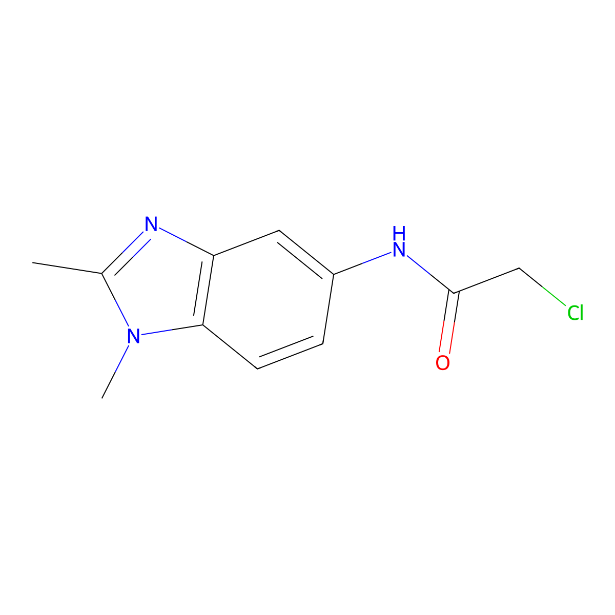 2-Chloro-N-(1,2-dimethyl-1H-benzoimidazol-5-yl)-acetamide molecular structure, CAS 627074-43-5