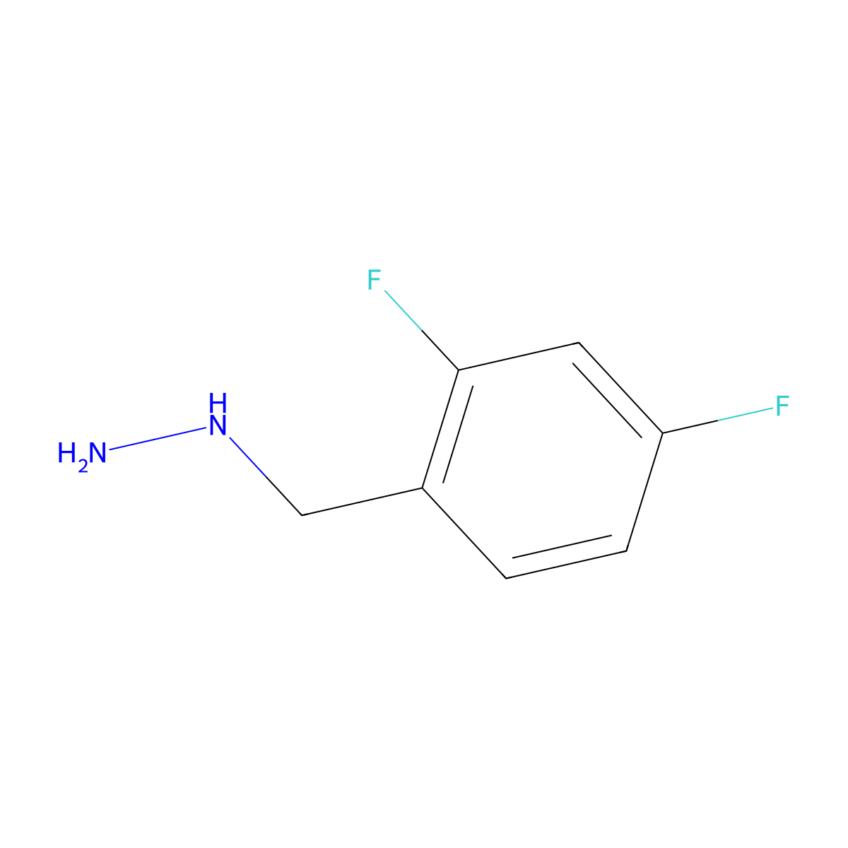 (2,4-Difluorobenzyl)hydrazine molecular structure, CAS 627076-28-2