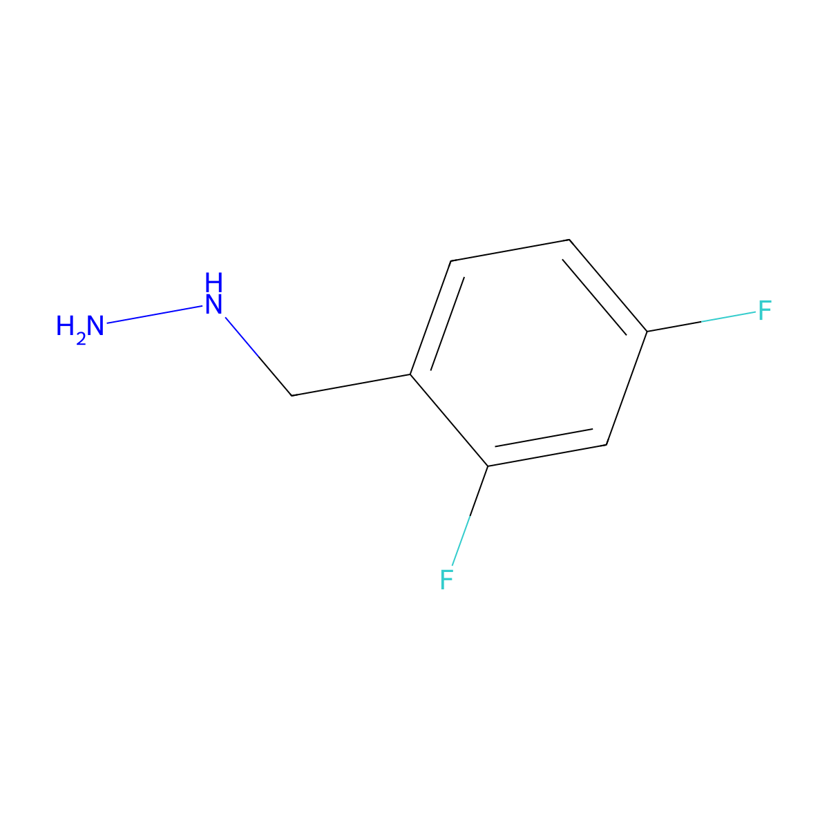 (2,4-Difluorobenzyl)hydrazine molecular structure, CAS 627076-28-2