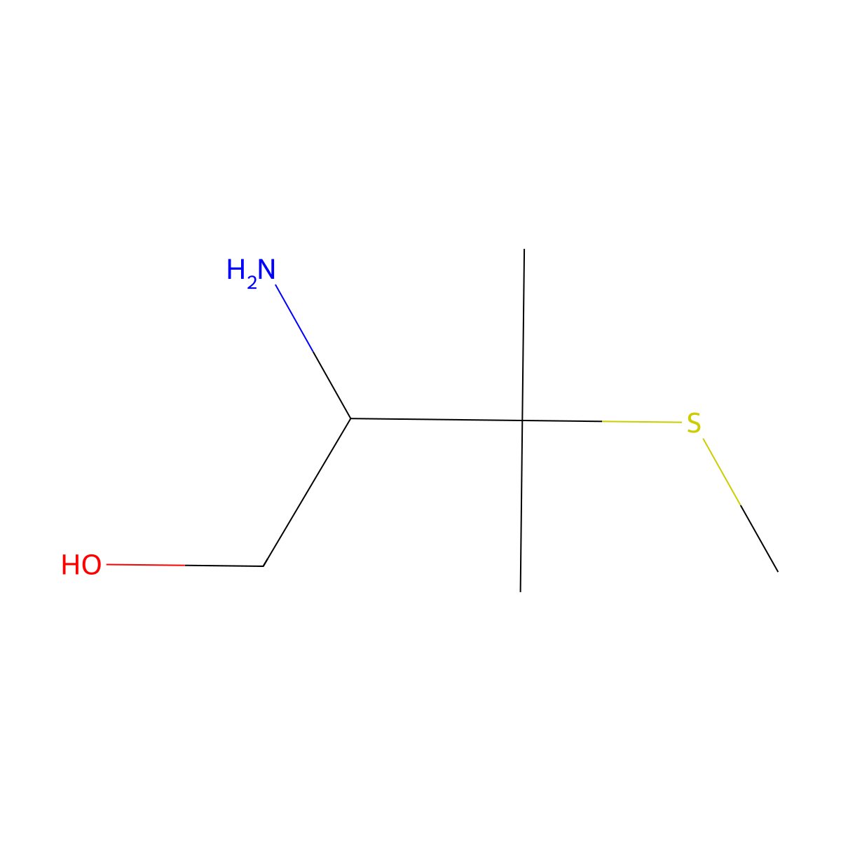 (2S)-2-amino-3-methyl-3-(methylsulfanyl)butan-1-ol molecular structure, CAS 627091-00-3