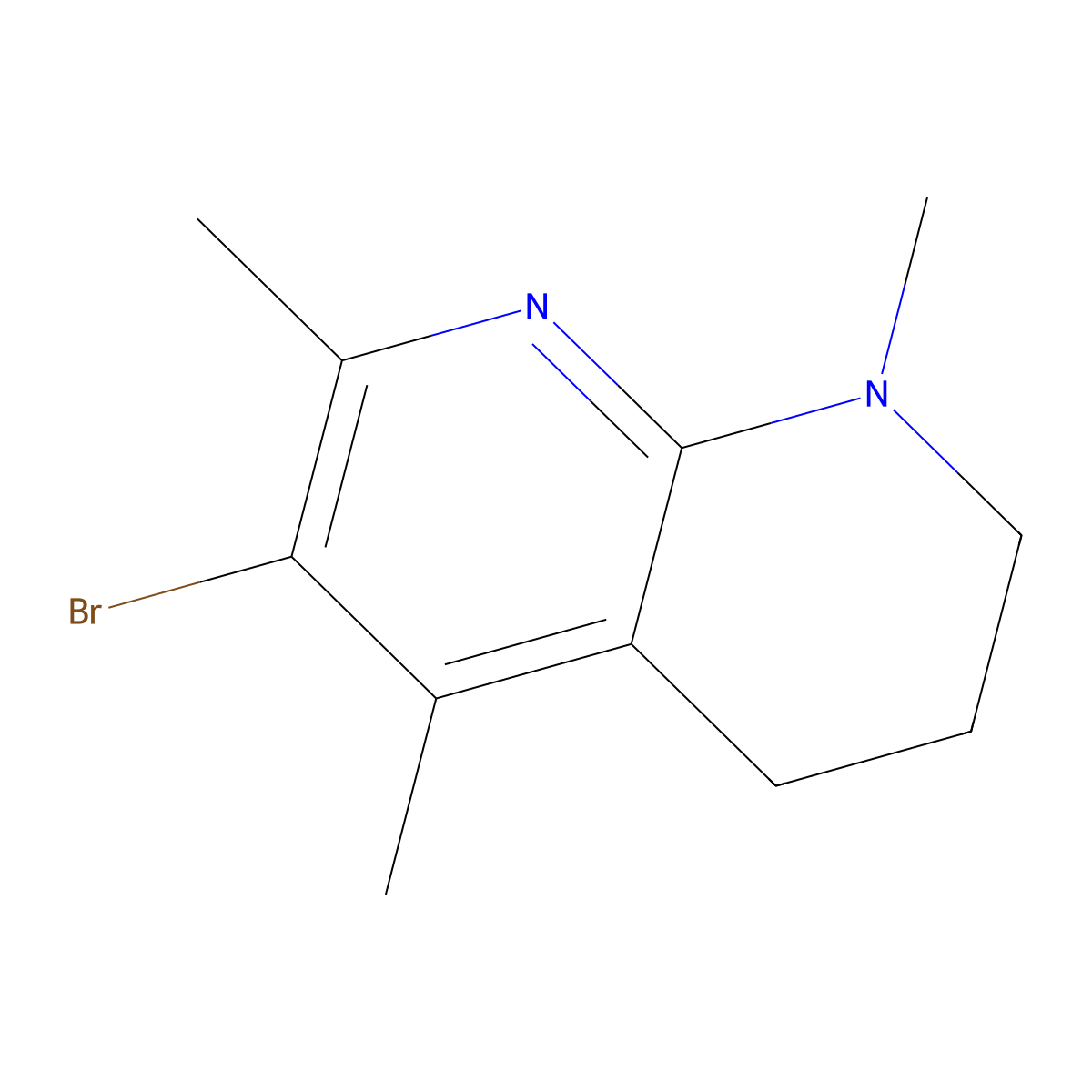 6-Bromo-1,5,7-trimethyl-1,2,3,4-tetrahydro-1,8-naphthyridine molecular structure, CAS 627098-11-7