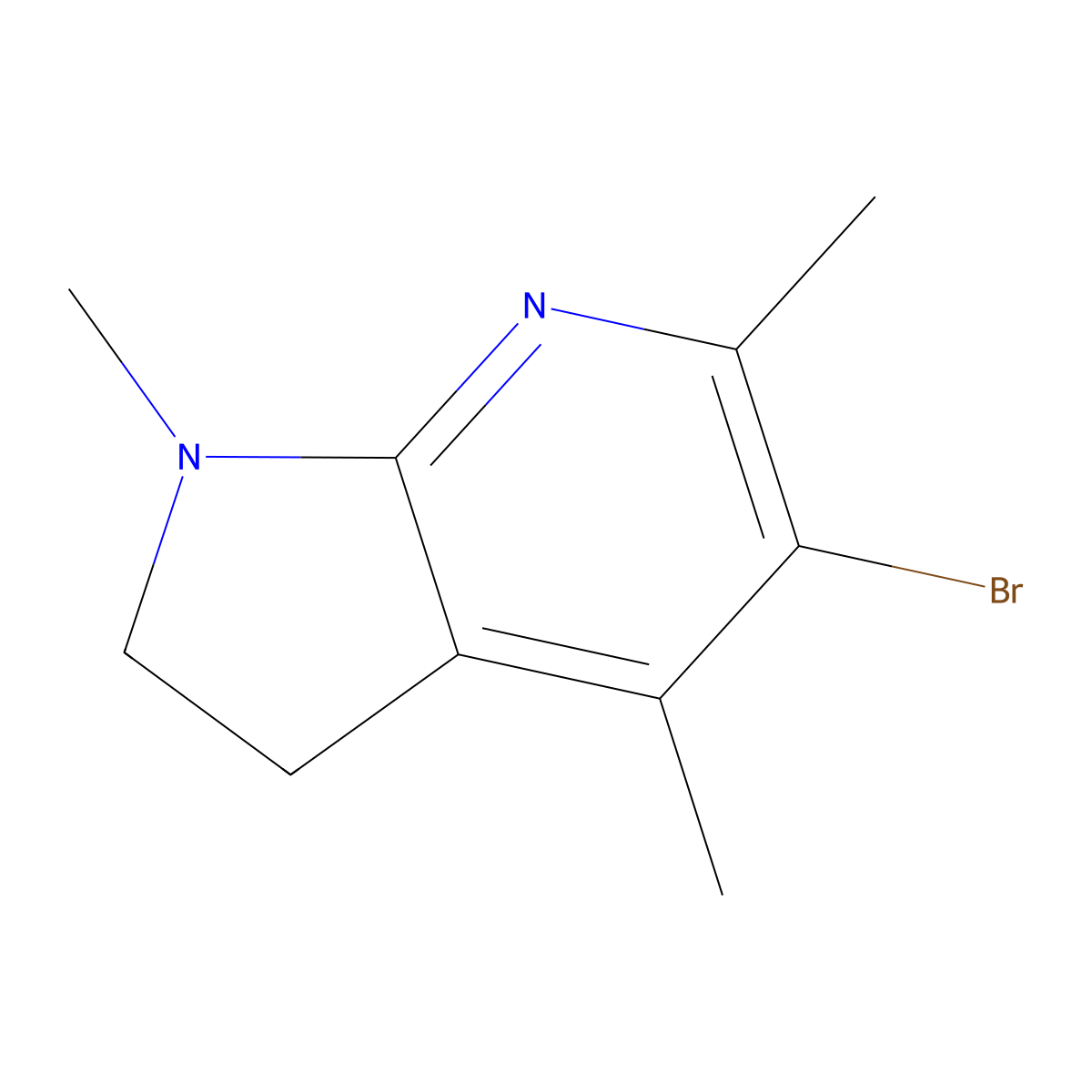 5-Bromo-1,4,6-trimethyl-2,3-dihydro-1H-pyrrolo[2,3-B]pyridine molecular structure, CAS 627098-12-8
