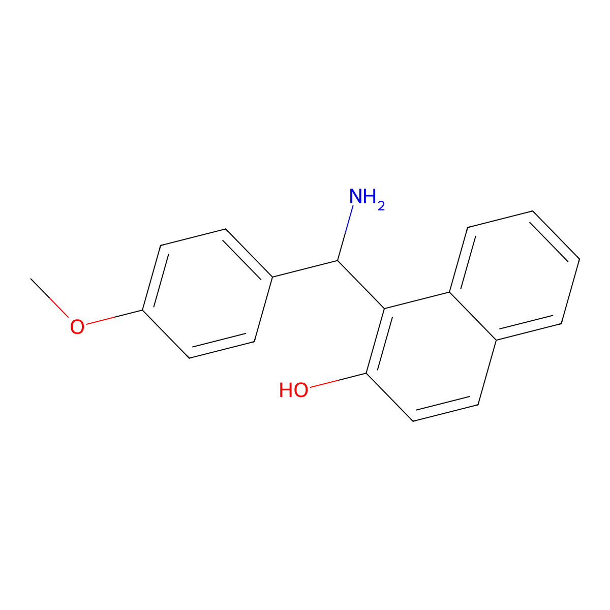 1-[Amino(4-methoxyphenyl)methyl]-2-naphthol molecular structure, CAS 6271-13-2