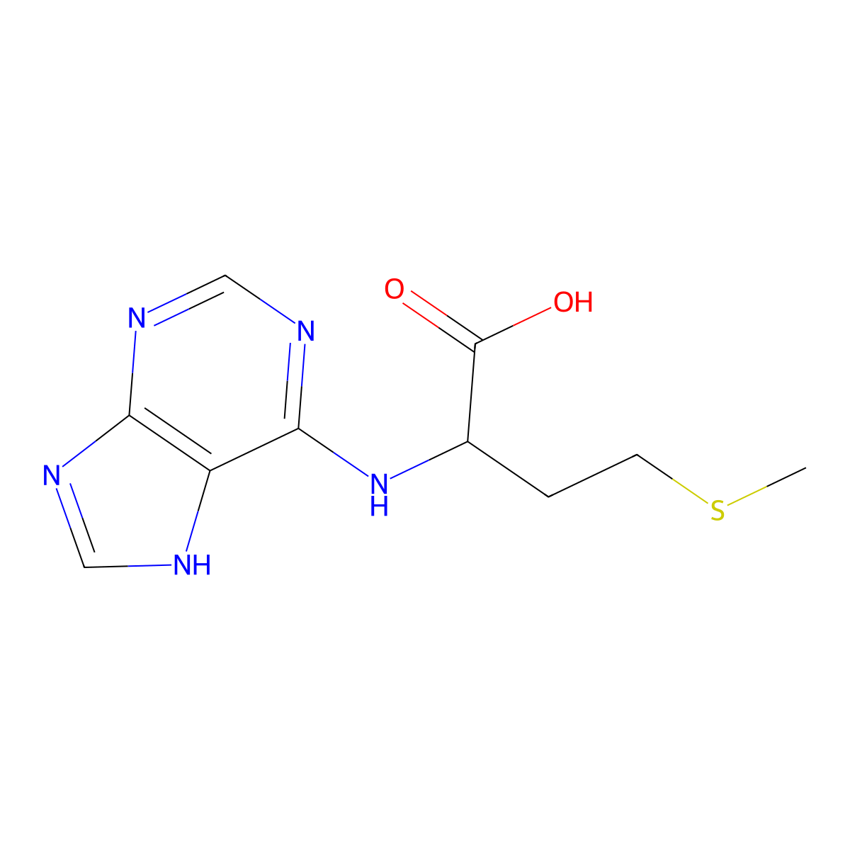 4-methylsulfanyl-2-(7H-purin-6-ylamino)butanoic Acid molecular structure, CAS 6271-36-9