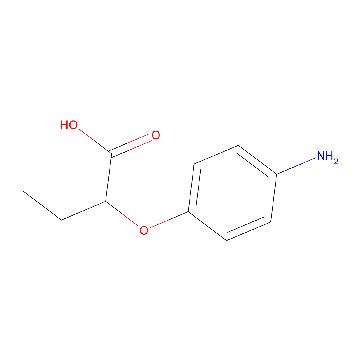 2-(4-Aminophenoxy)butanoic acid molecular structure, CAS 6271-85-8