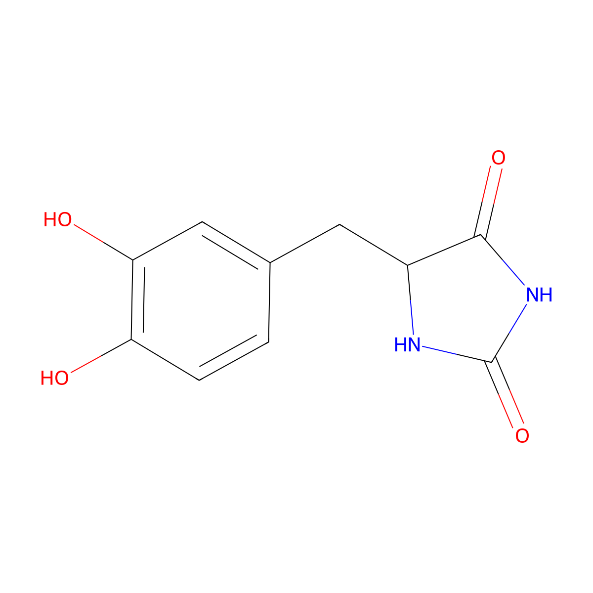 5-[(3,4-Dihydroxyphenyl)methyl]imidazolidine-2,4-dione molecular structure, CAS 62715-12-2