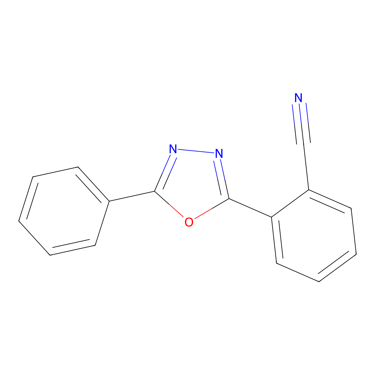 2-(5-Phenyl-1,3,4-oxadiazol-2-yl)benzonitrile molecular structure, CAS 62715-70-2