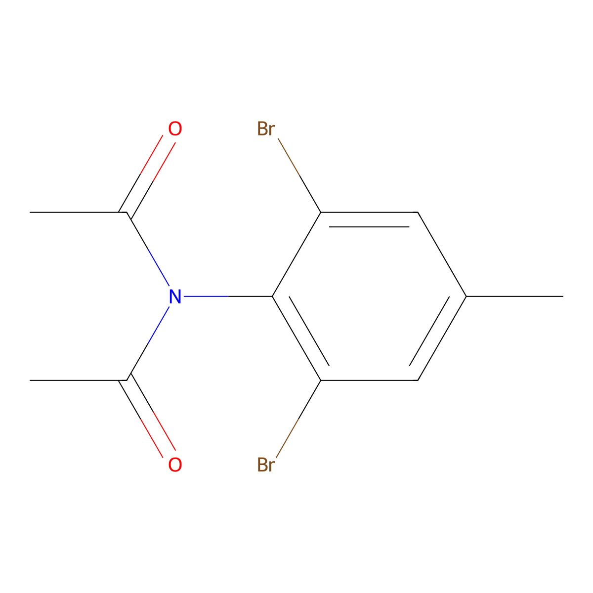 Acetamide, N-acetyl-N-(2,6-dibromo-4-methylphenyl)- molecular structure, CAS 62715-82-6