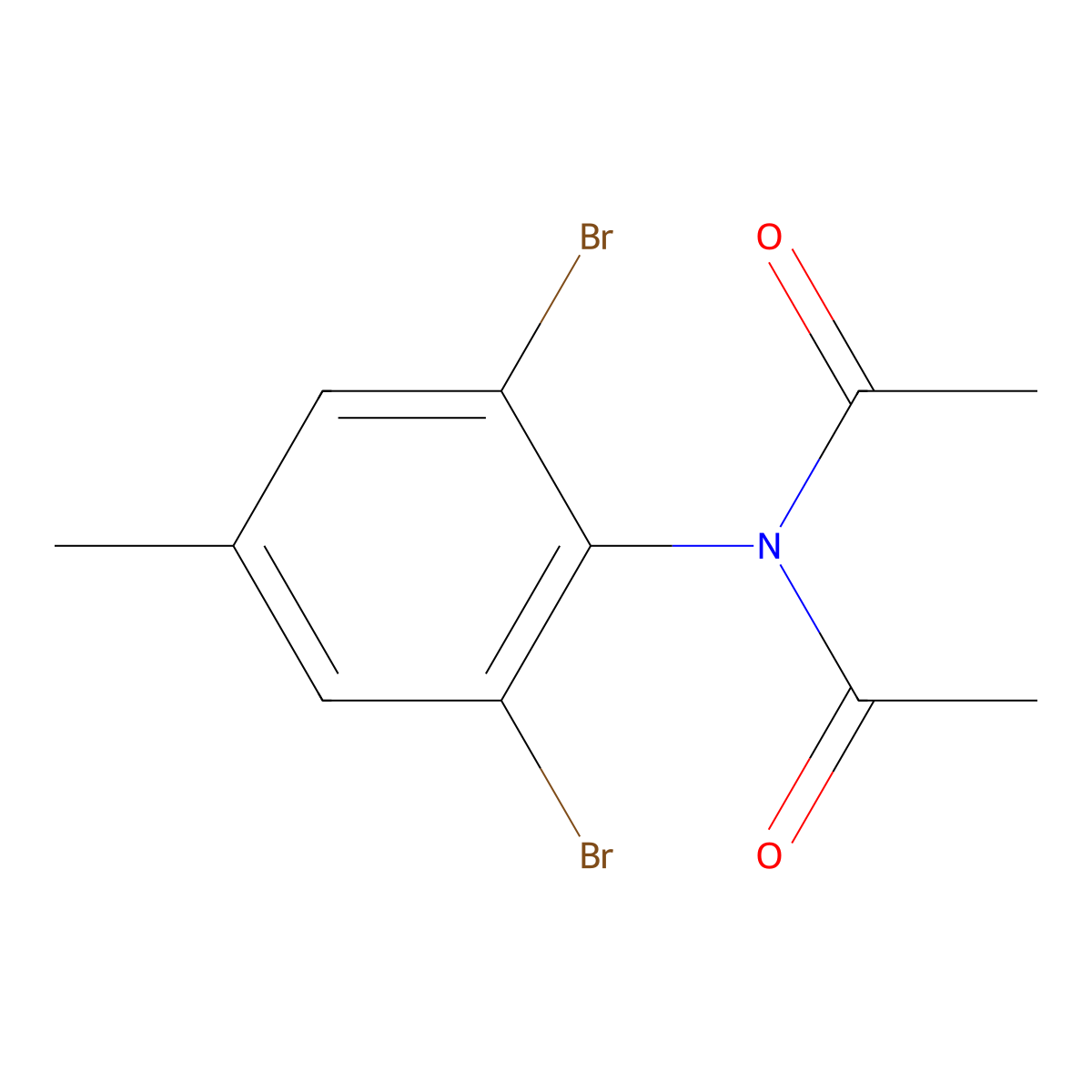 Acetamide, N-acetyl-N-(2,6-dibromo-4-methylphenyl)- molecular structure, CAS 62715-82-6