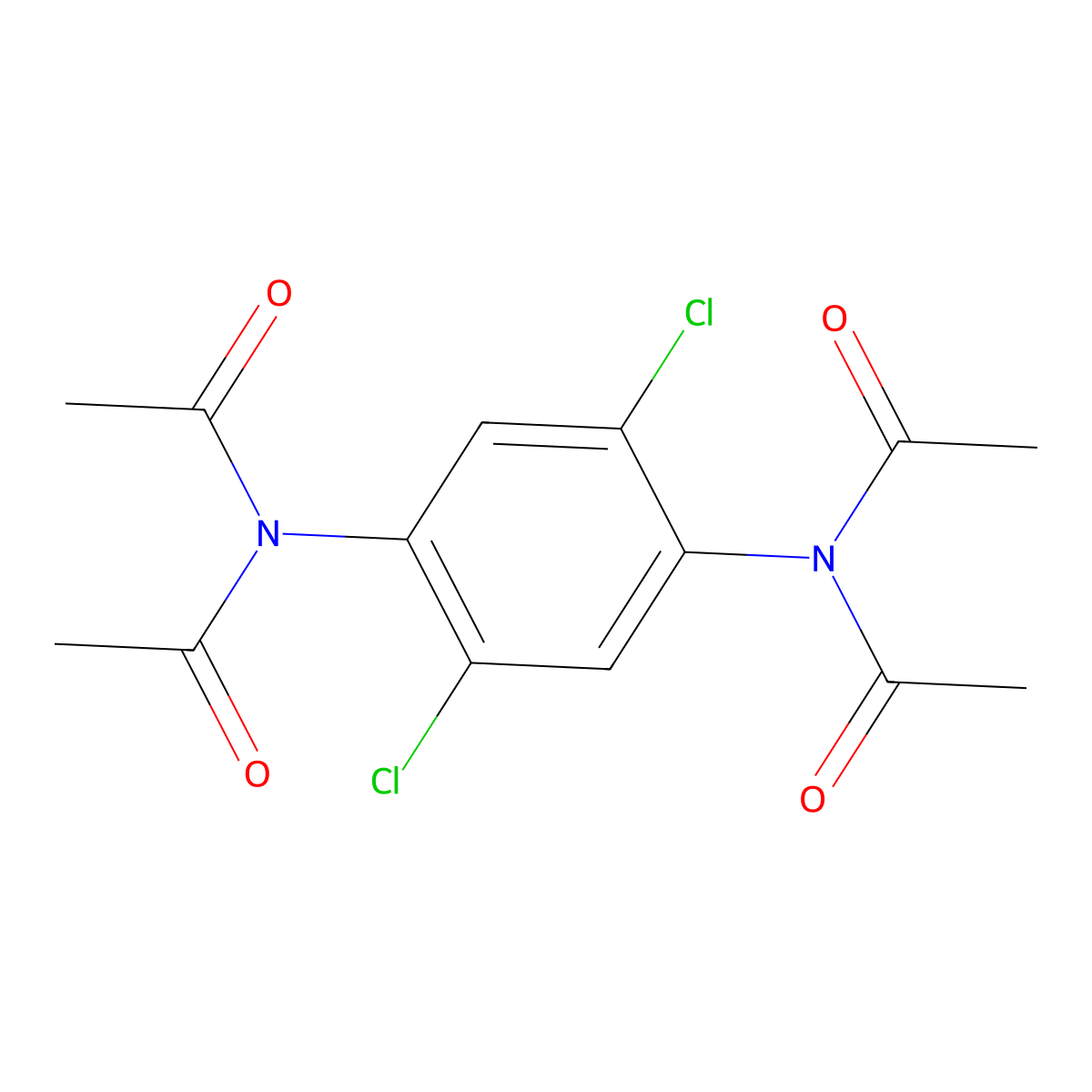 N,N'-(2,5-Dichloro-1,4-phenylene)bis(N-acetylacetamide) molecular structure, CAS 62715-83-7