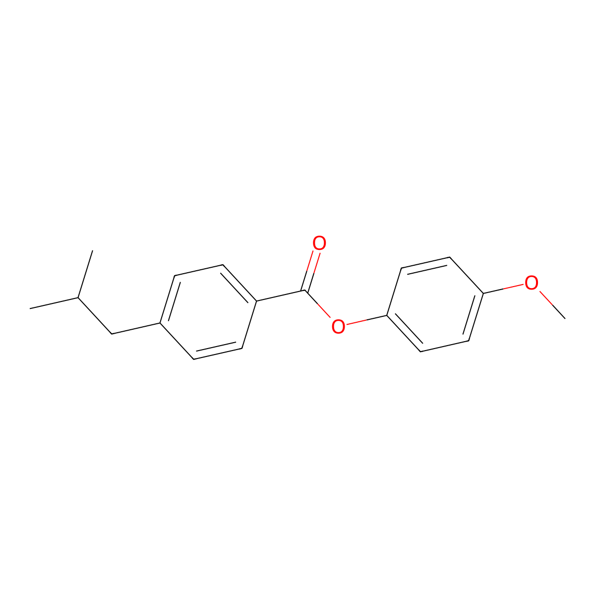 4-Methoxyphenyl 4-(2-methylpropyl)benzoate molecular structure, CAS 62716-72-7