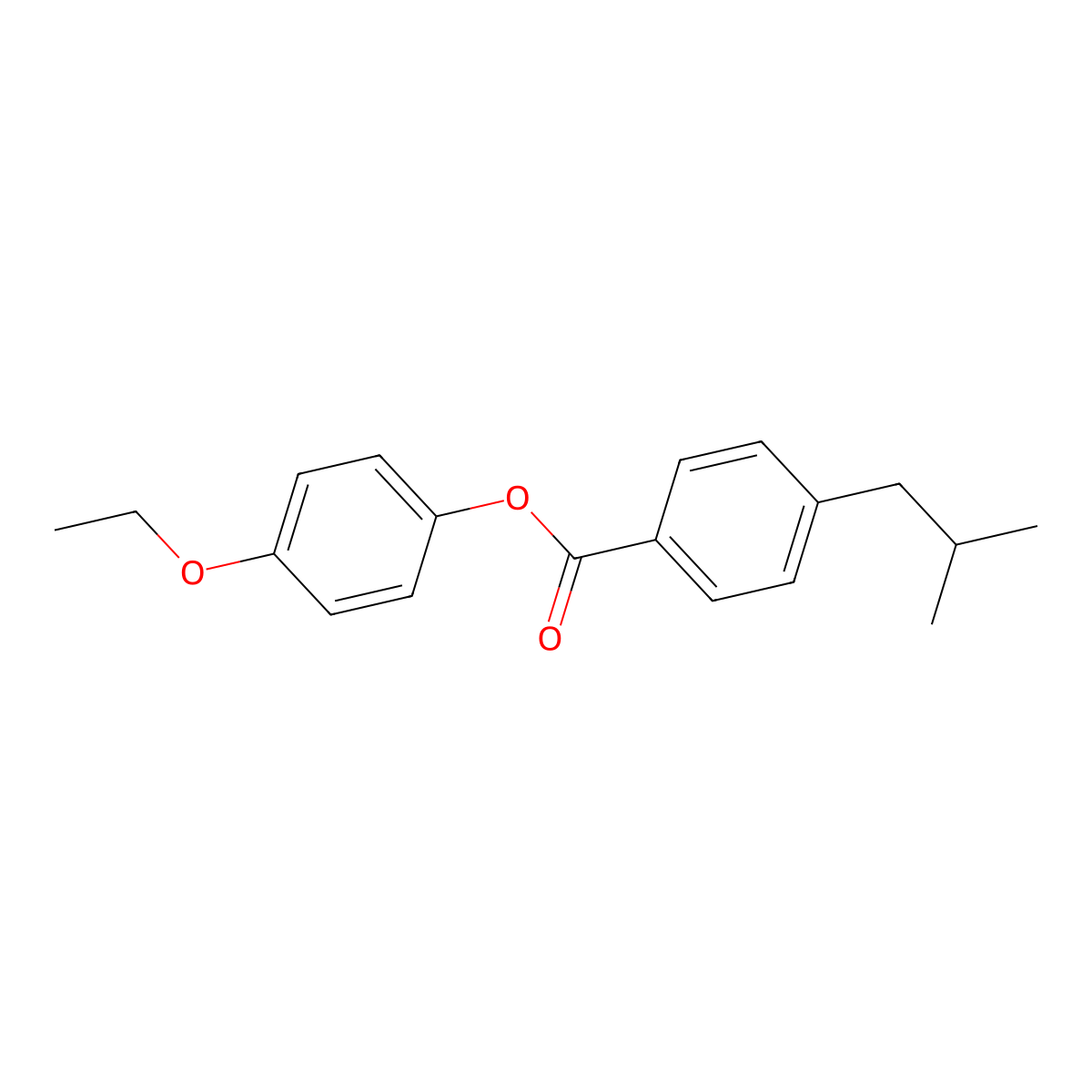 4-Ethoxyphenyl 4-(2-methylpropyl)benzoate molecular structure, CAS 62716-73-8
