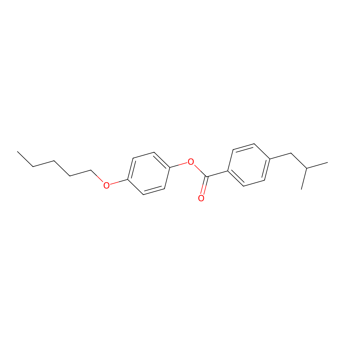 4-(Pentyloxy)phenyl 4-(2-methylpropyl)benzoate molecular structure, CAS 62716-76-1