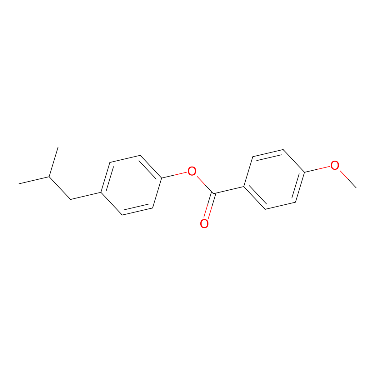 4-(2-Methylpropyl)phenyl 4-methoxybenzoate molecular structure, CAS 62716-80-7