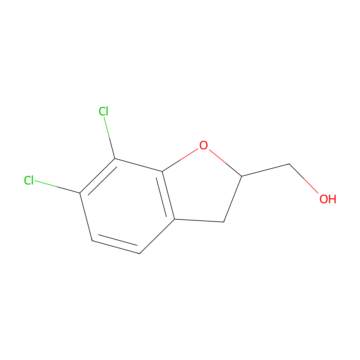 (6,7-Dichloro-2,3-dihydrobenzofuran-2-yl)methanol molecular structure, CAS 62717-16-2