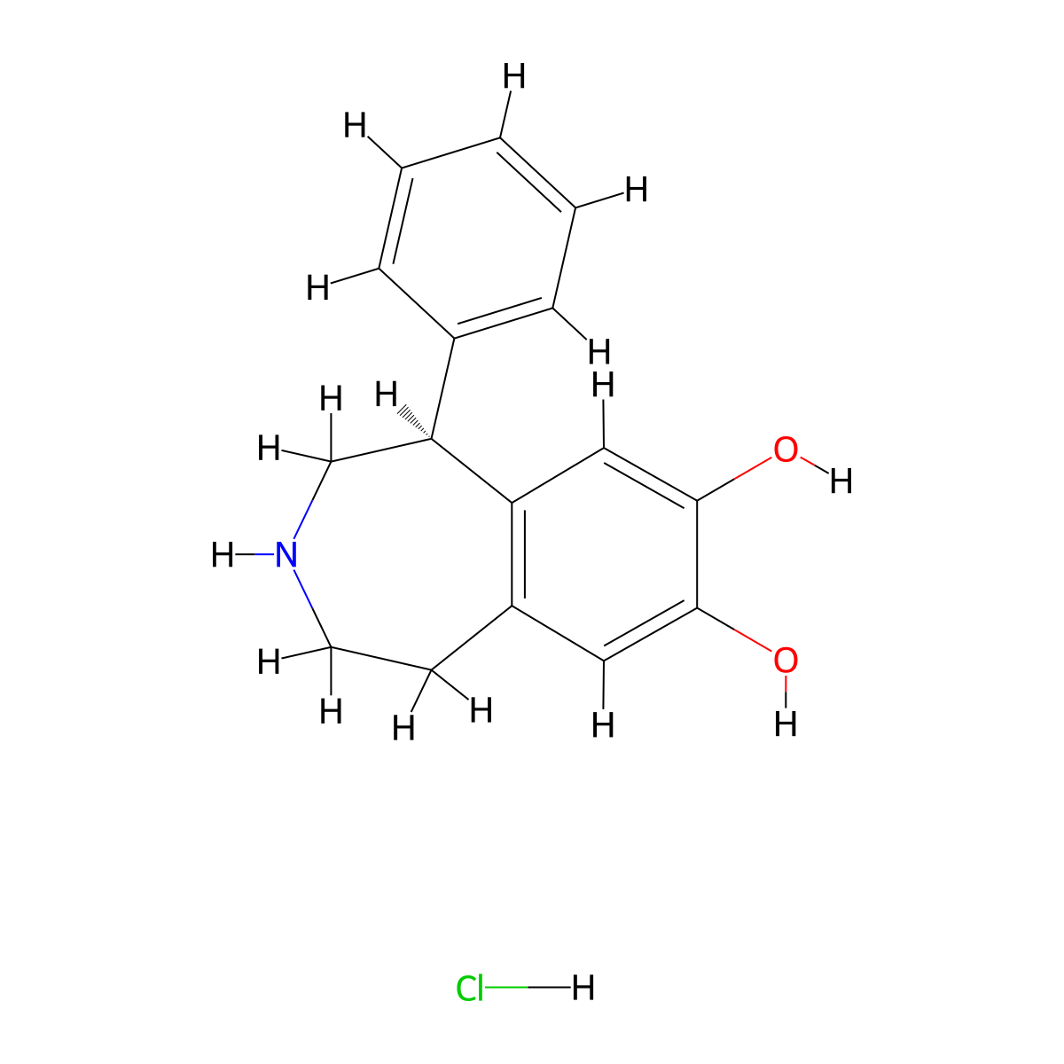 S-(-)-SKF-38393 hydrochloride molecular structure, CAS 62717-94-6