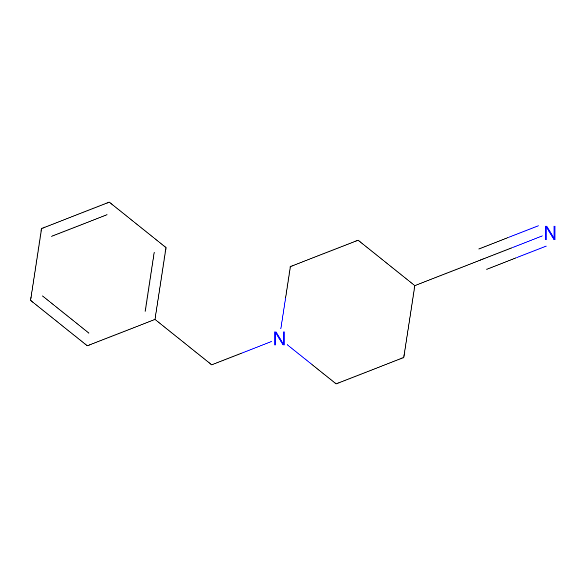 1-Benzylpiperidine-4-carbonitrile molecular structure, CAS 62718-31-4