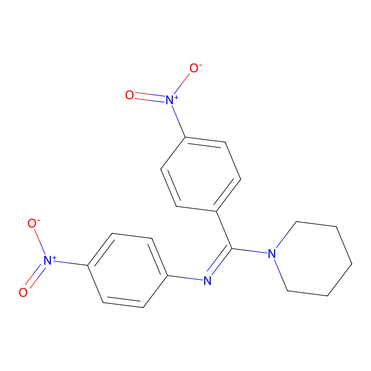 (4-Nitro-phenyl)-((4-nitro-phenyl)-piperidin-1-YL-methylene)-amine molecular structure, CAS 62718-40-5
