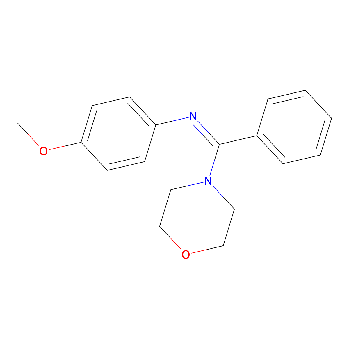 (E)-N-(4-Methoxyphenyl)-1-(morpholin-4-yl)-1-phenylmethanimine molecular structure, CAS 62718-42-7