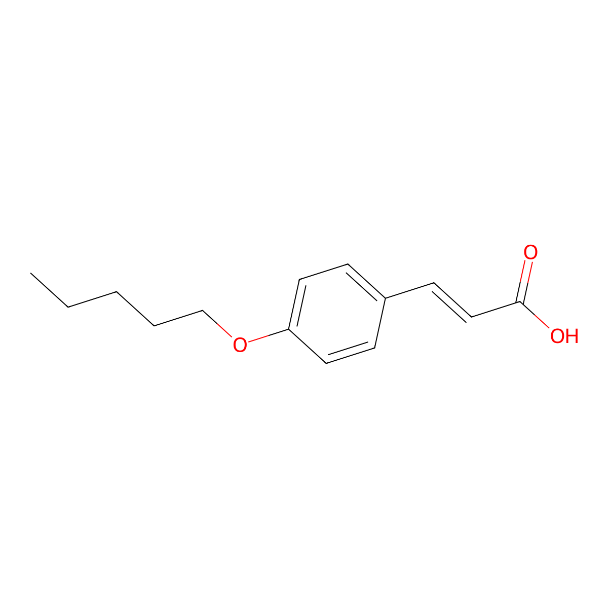 p-Pentyloxycinnamic acid molecular structure, CAS 62718-63-2