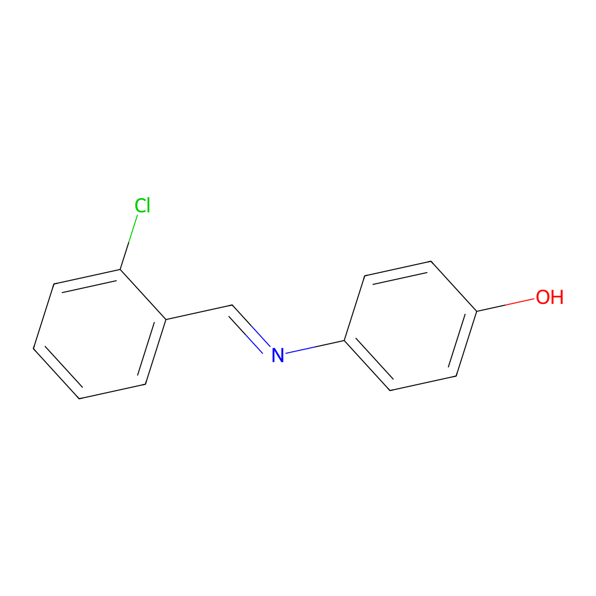 4-{[(E)-(2-chlorophenyl)methylidene]amino}phenol molecular structure, CAS 6272-16-8