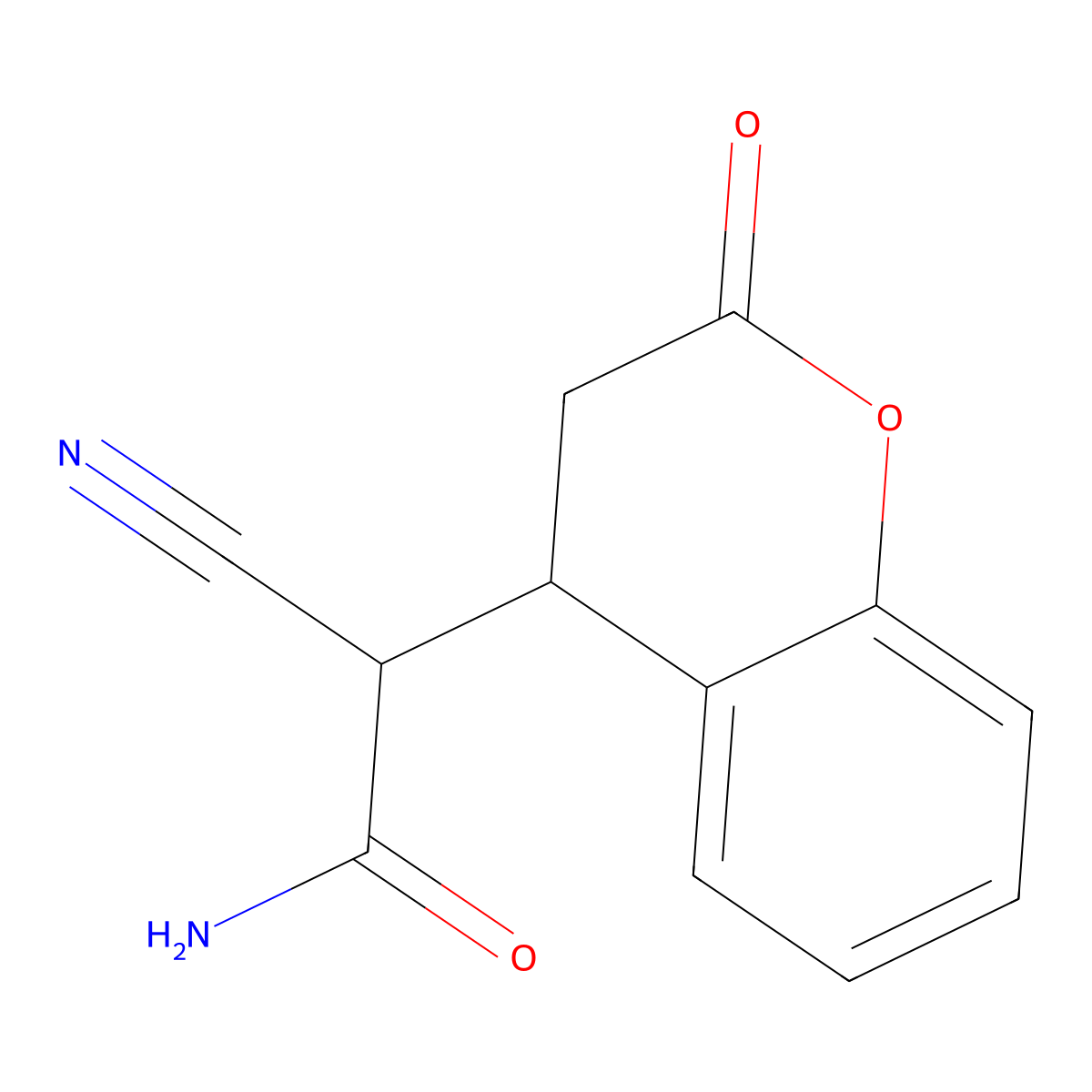 2-Cyano-2-(2-oxo-3,4-dihydro-2h-chromen-4-yl)acetamide molecular structure, CAS 6272-35-1