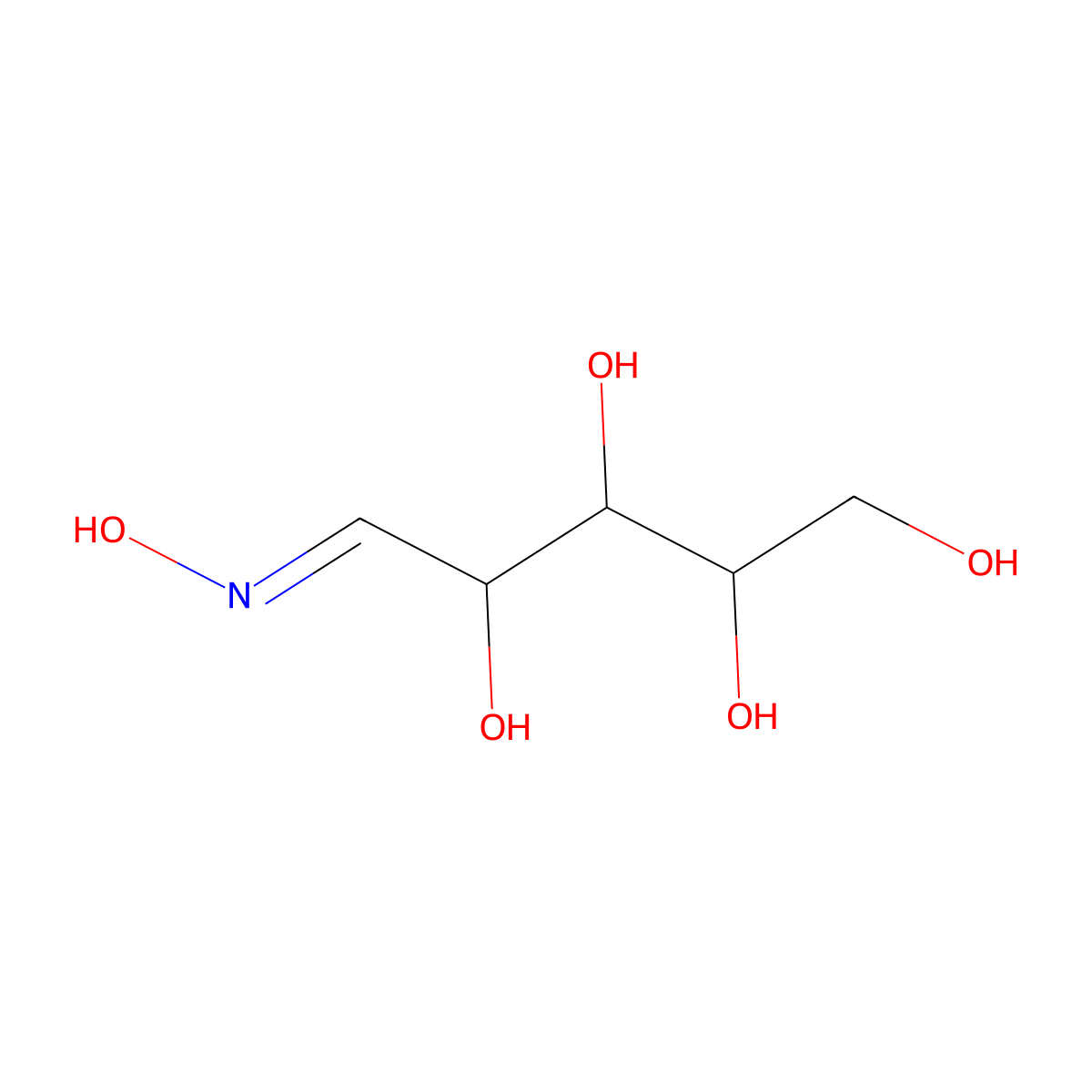 D-Ribose, oxime (9CI) molecular structure, CAS 6272-50-0
