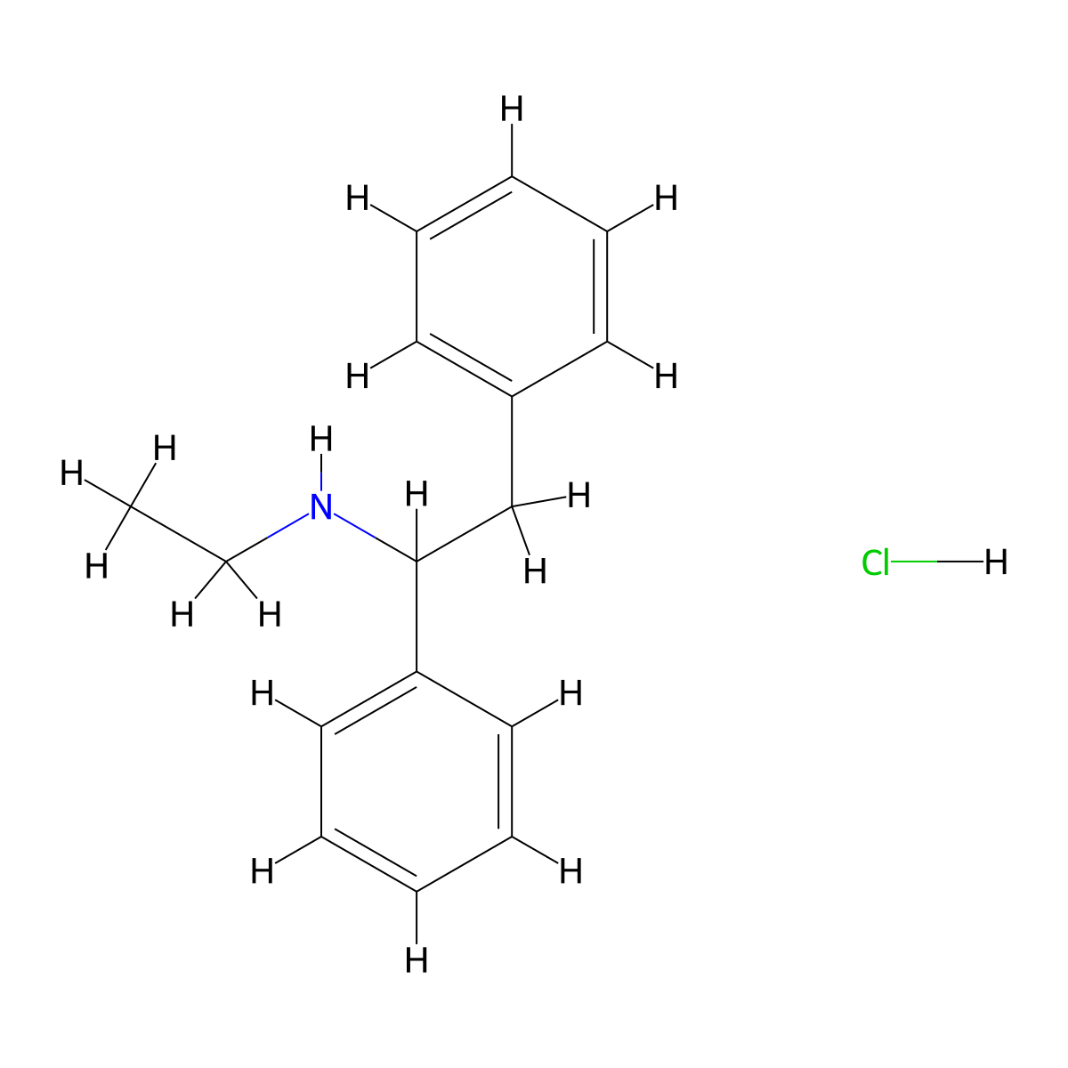 N-Ethyl-alpha-phenylphenethylamine hydrochloride molecular structure, CAS 6272-97-5