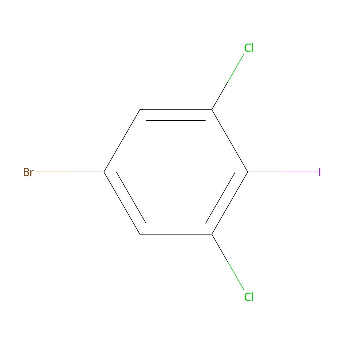 5-Bromo-1,3-dichloro-2-iodobenzene molecular structure, CAS 62720-30-3