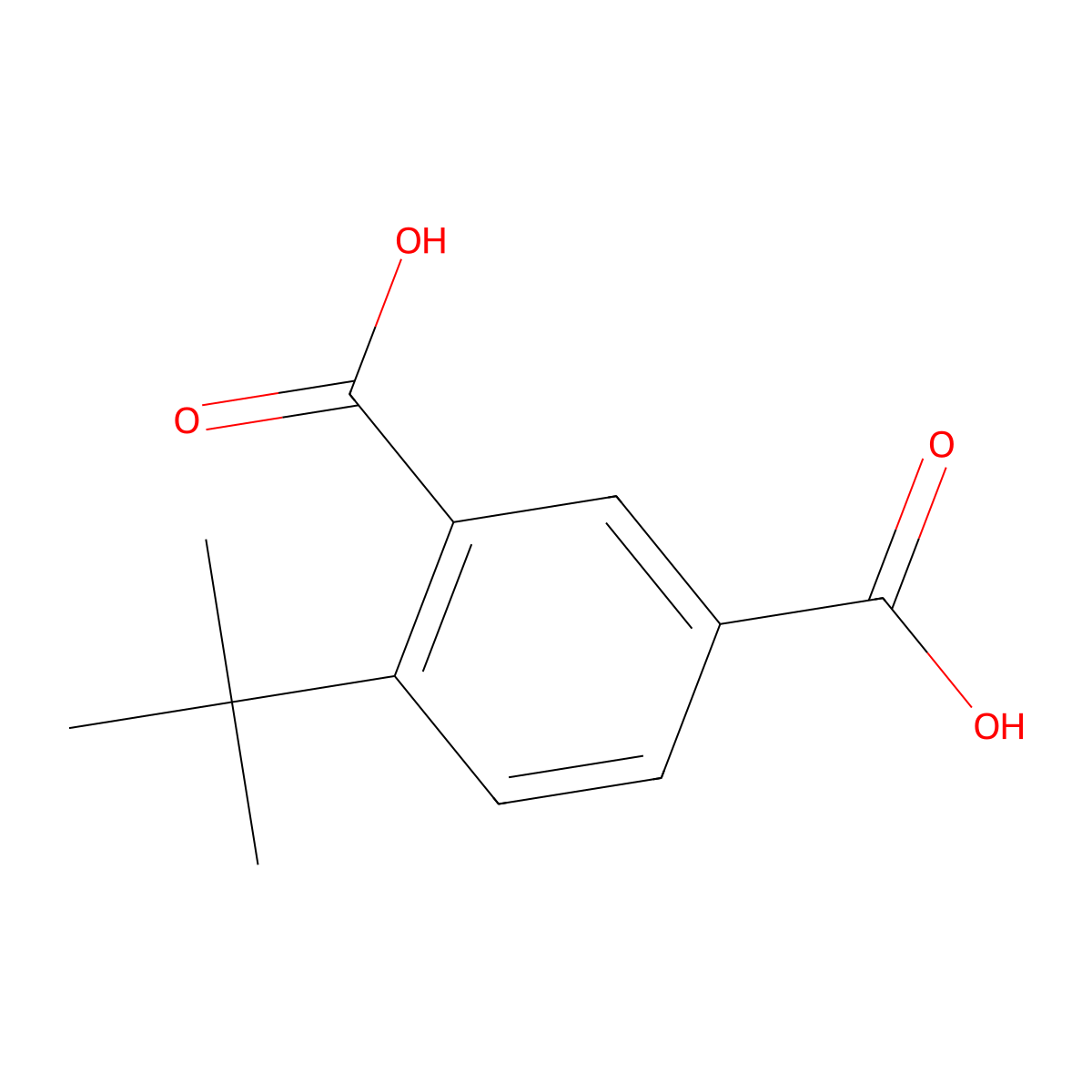 4-Tert-butylisophthalic acid molecular structure, CAS 62722-24-1