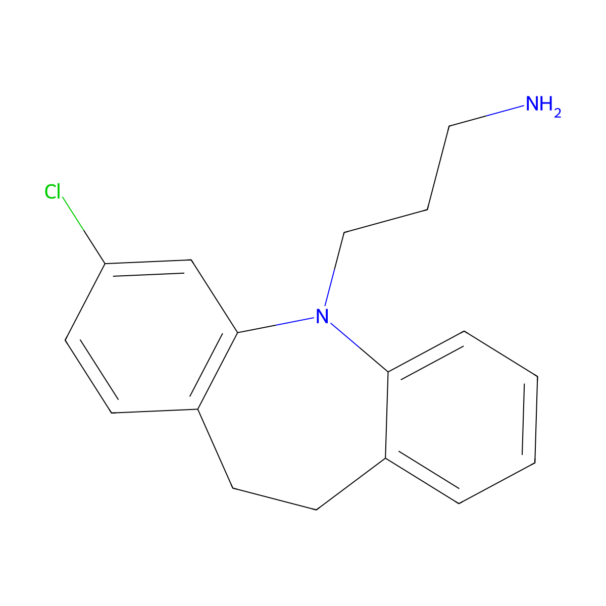 Didemethylclomipramine molecular structure, CAS 62724-32-7
