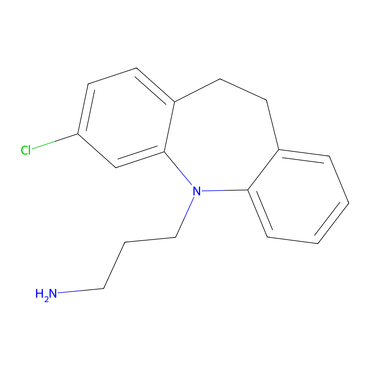 Didemethylclomipramine molecular structure, CAS 62724-32-7