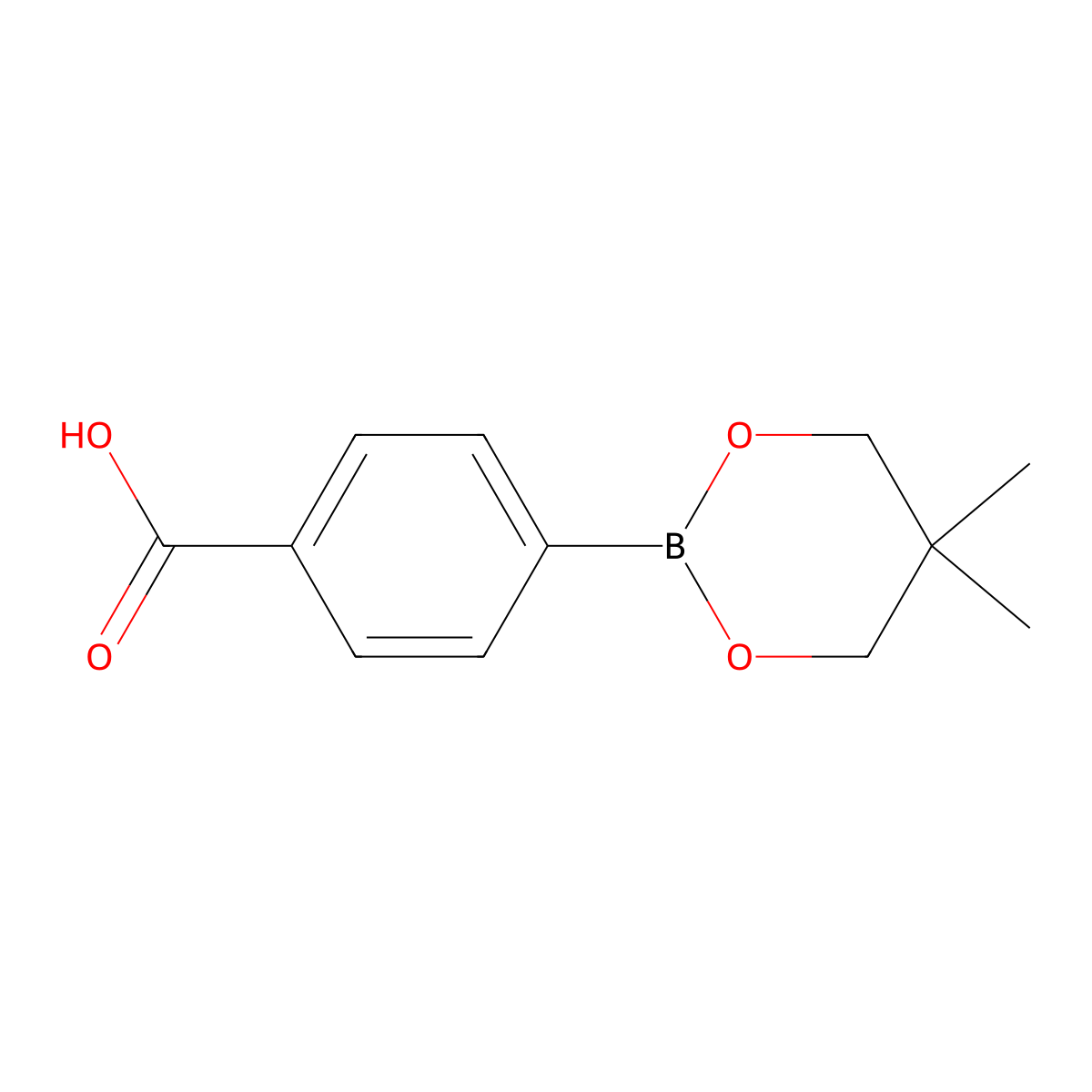 4-(5,5-Dimethyl-1,3,2-dioxaborinan-2-yl)benzoic acid molecular structure, CAS 62729-39-9