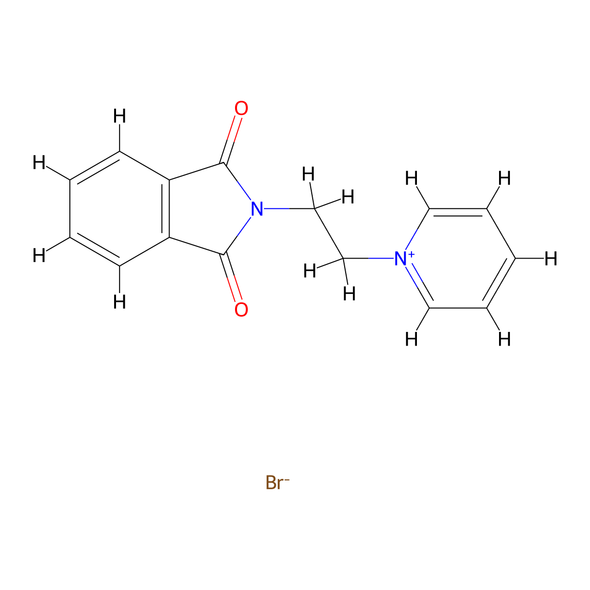 1-[2-(1,3-Dioxo-1,3-dihydro-2H-isoindol-2-yl)ethyl]pyridin-1-ium bromide molecular structure, CAS 6273-54-7