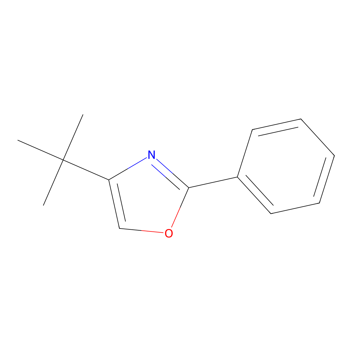 4-tert-Butyl-2-phenyl-1,3-oxazole molecular structure, CAS 62738-31-2