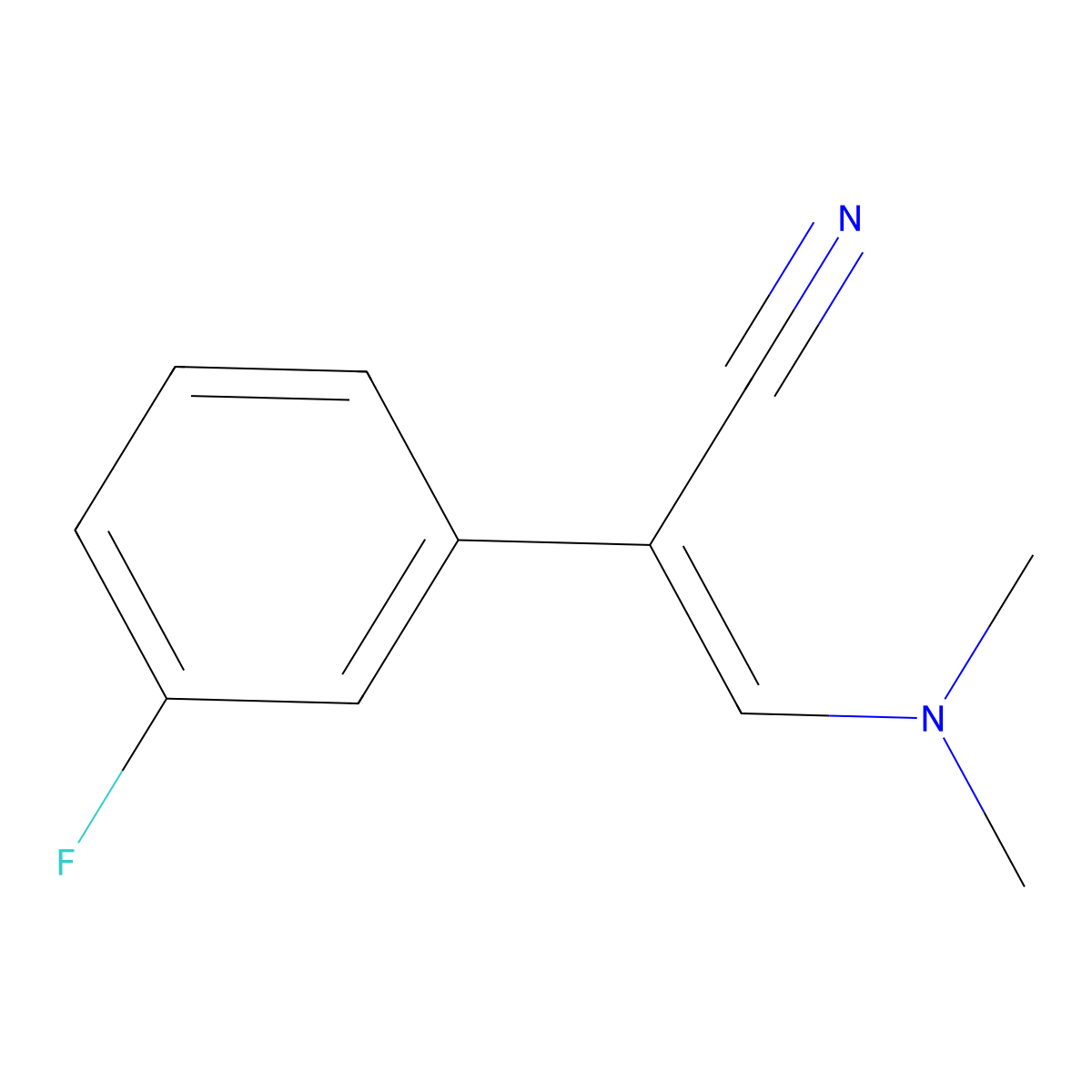 3-(Dimethylamino)-2-(3-fluorophenyl)prop-2-enenitrile molecular structure, CAS 62739-00-8