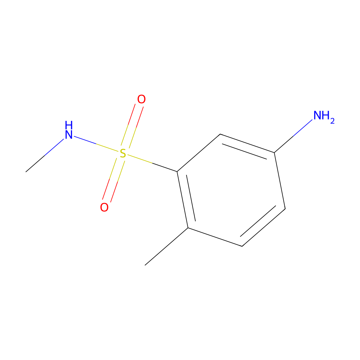5-amino-N,2-dimethylbenzene-1-sulfonamide molecular structure, CAS 6274-17-5