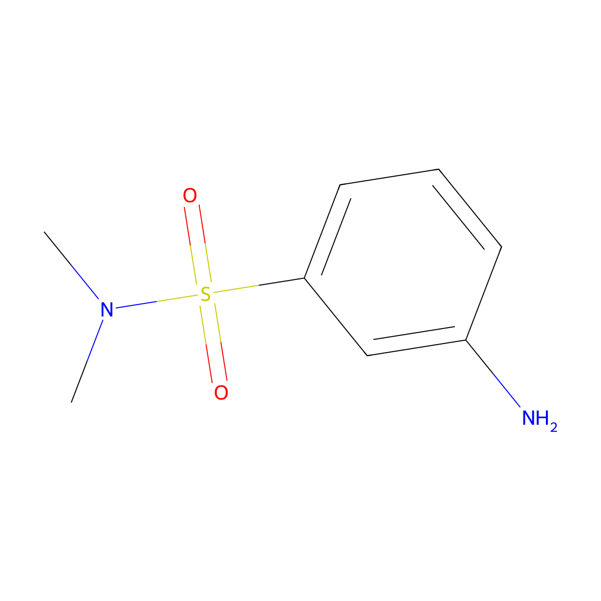 3-amino-N,N-dimethylbenzene-1-sulfonamide molecular structure, CAS 6274-18-6