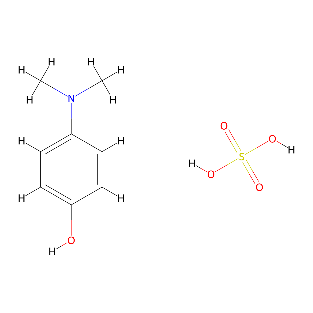 4-(Dimethylamino)phenol sulfate(1:1) molecular structure, CAS 6274-21-1