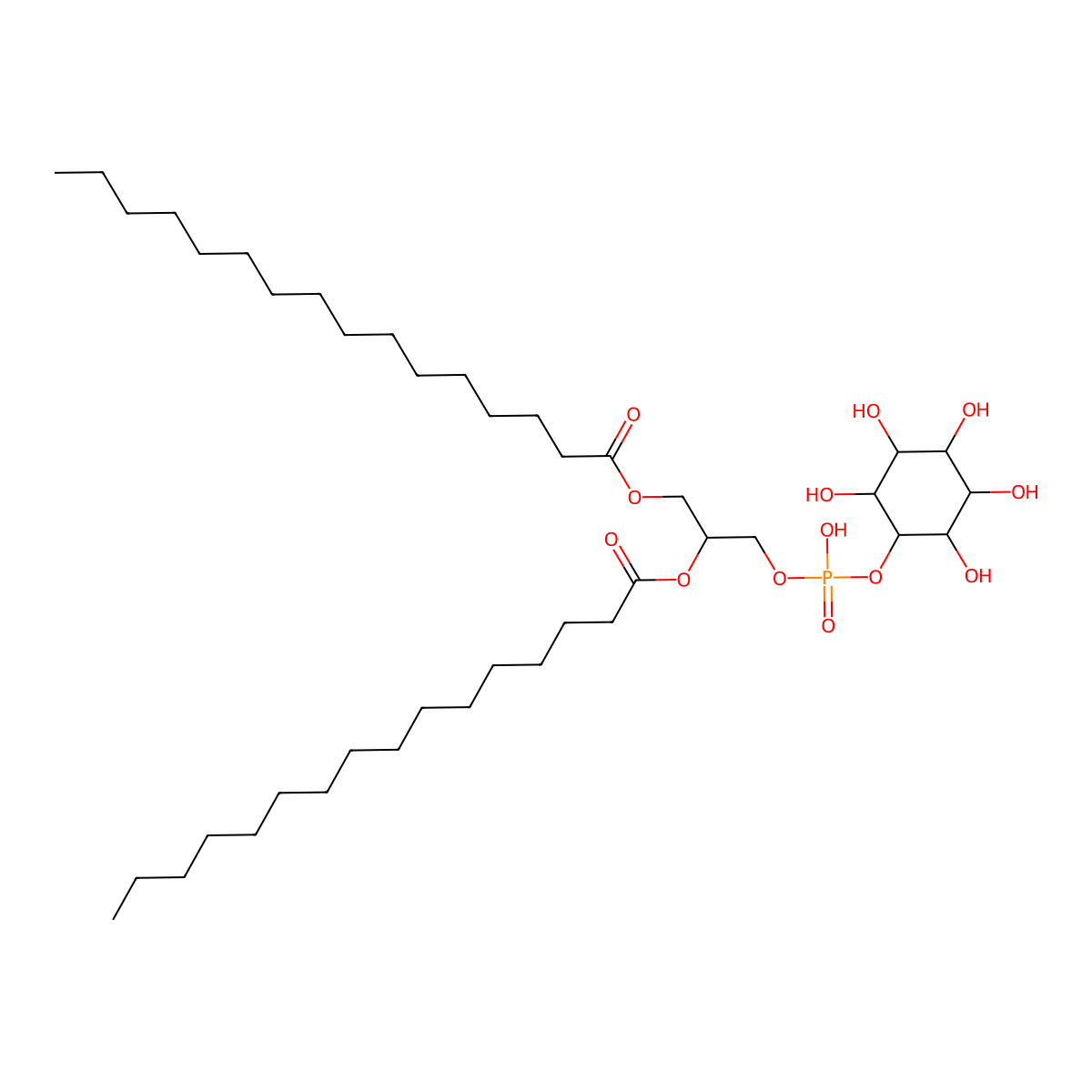 Dipalmitoyl phosphatidylinositol molecular structure, CAS 62742-56-7