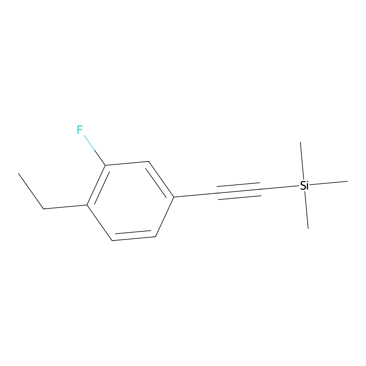 (4-Ethyl-3-fluoro-phenylethynyl)-trimethyl-silane molecular structure, CAS 627463-19-8