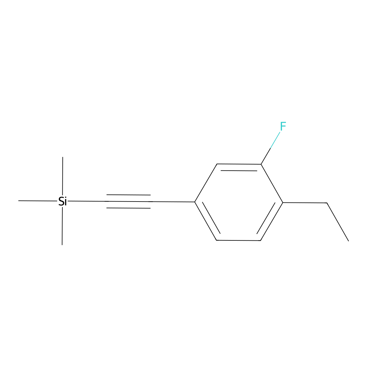 (4-Ethyl-3-fluoro-phenylethynyl)-trimethyl-silane molecular structure, CAS 627463-19-8