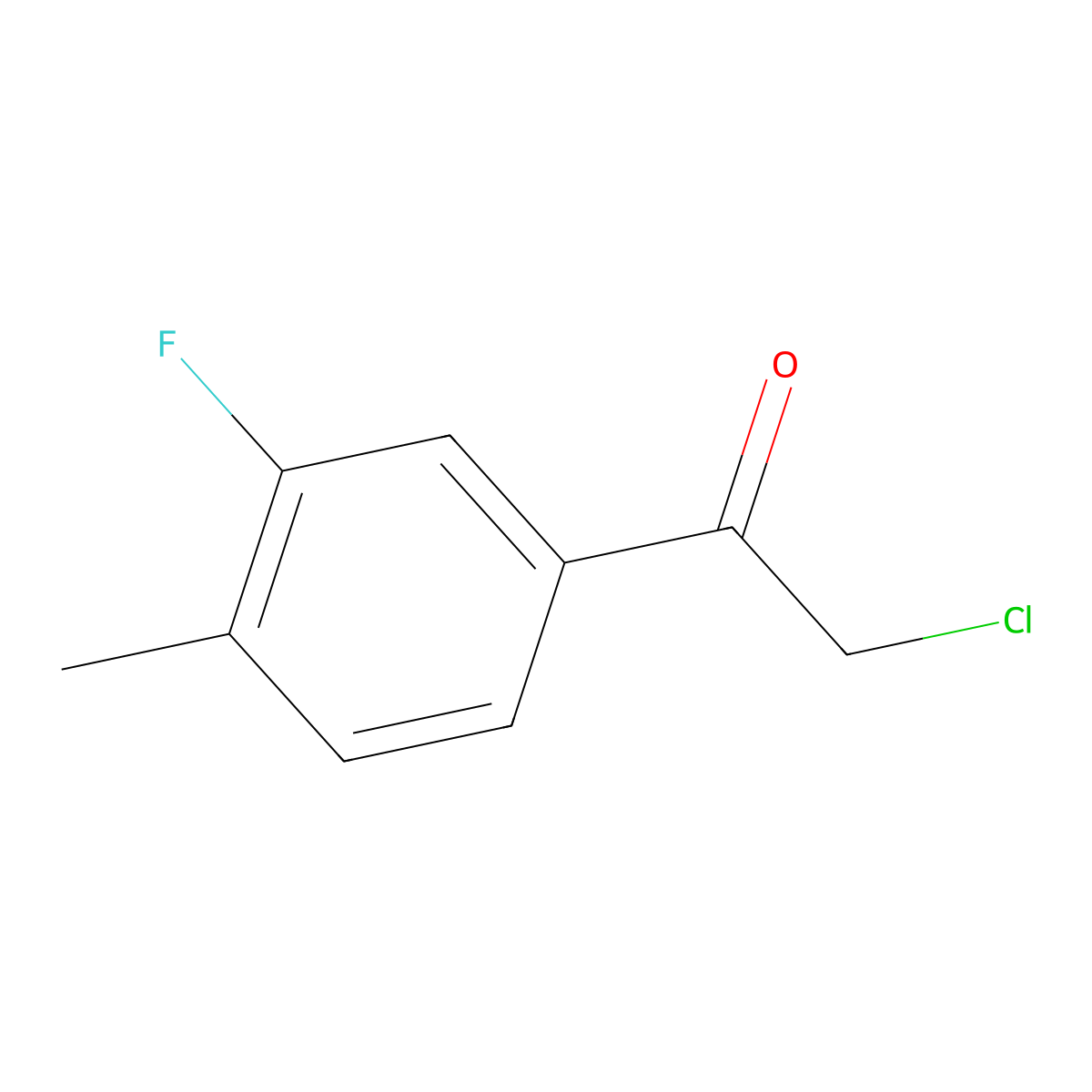 2-Chloro-1-(3-fluoro-4-methylphenyl)ethanone molecular structure, CAS 627463-24-5