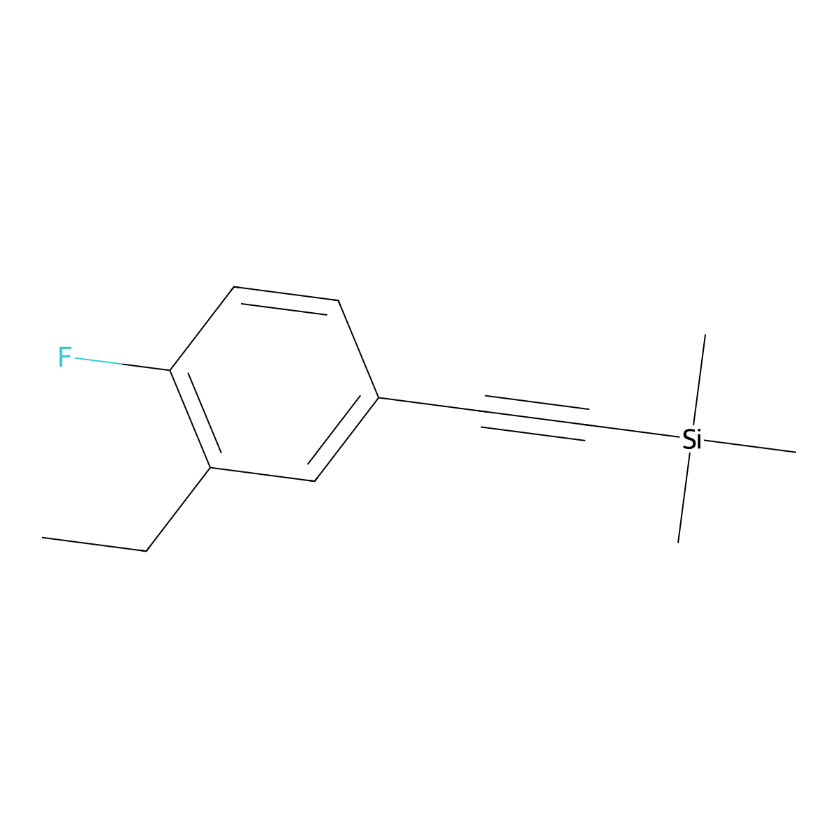 (3-Ethyl-4-fluoro-phenylethynyl)-trimethyl-silane molecular structure, CAS 627463-26-7