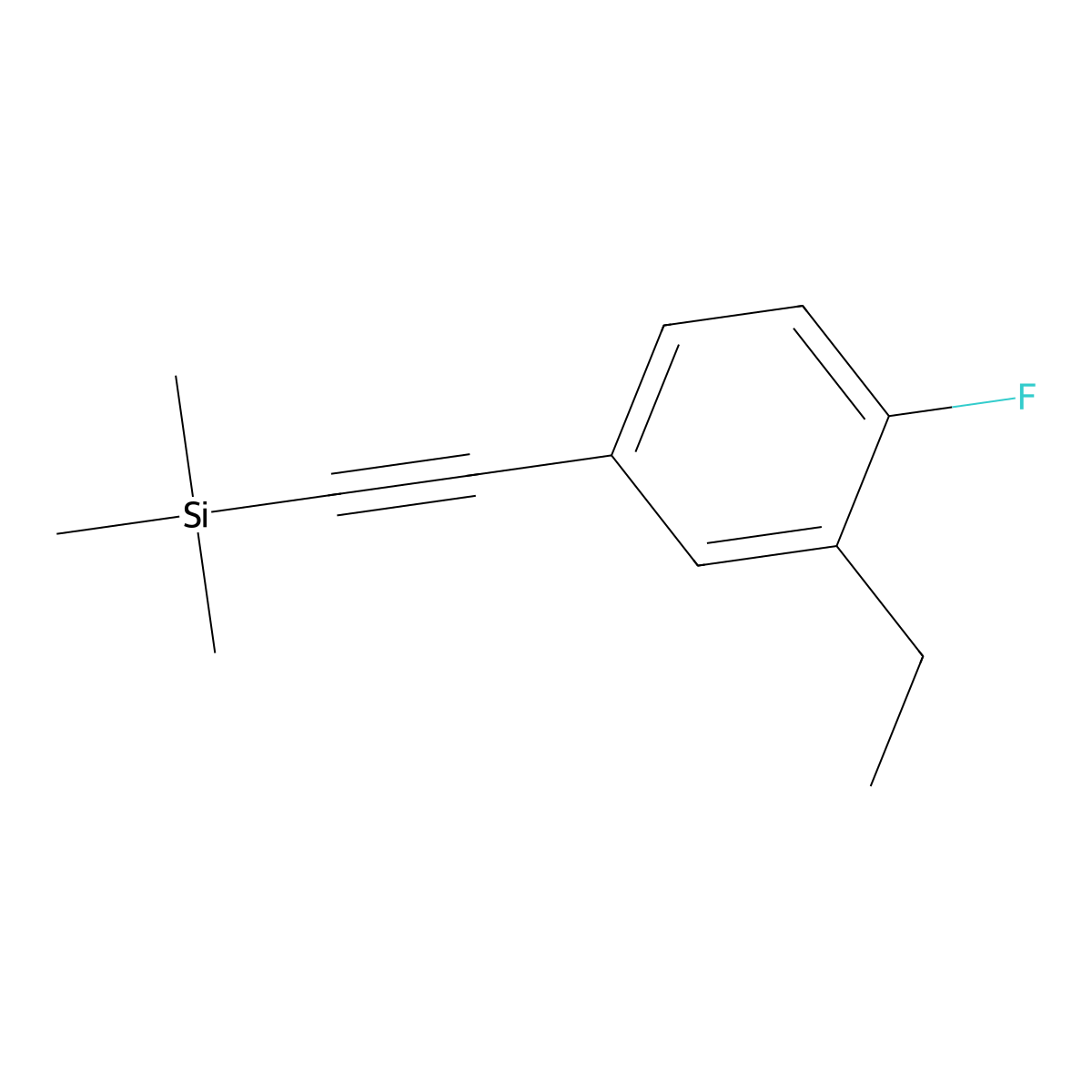 (3-Ethyl-4-fluoro-phenylethynyl)-trimethyl-silane molecular structure, CAS 627463-26-7