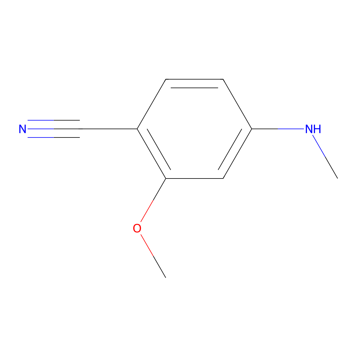 2-Methoxy-4-(methylamino)benzonitrile molecular structure, CAS 627468-17-1